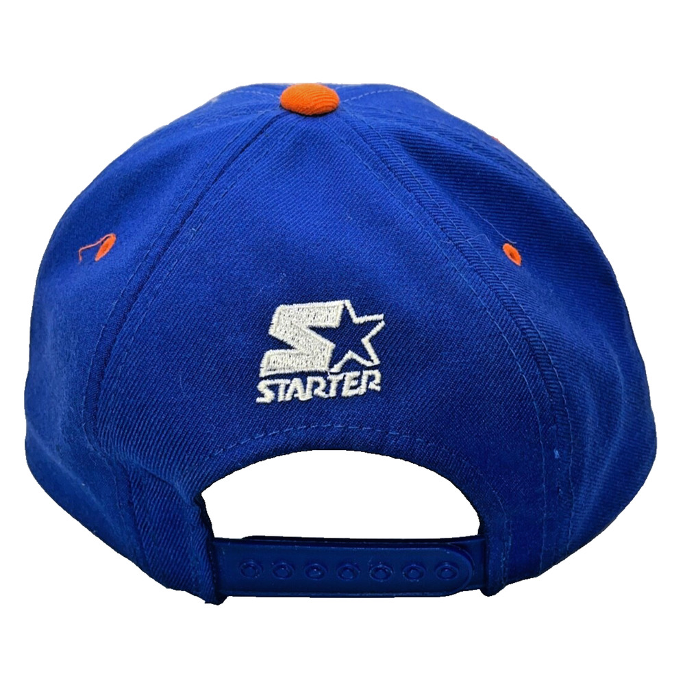 New York Knicks Starter Tri-Power Snapback Hat NBA Blue Orange 90s Vintage - Picture 5 of 9